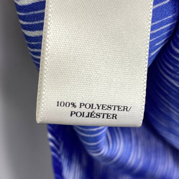 Ann Taylor Blue Printed Tie Front Short Sleeve Blouse Women's Size X-Small XS - Picture 5 of 6